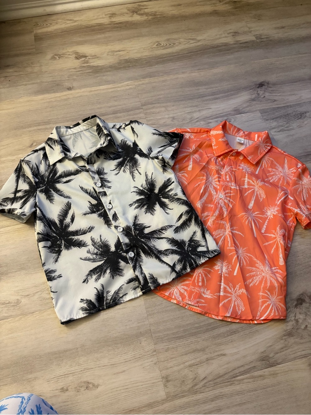 Shein Size 8 Boys Tropical Vacation Button Down Dress Shirts Palm Trees